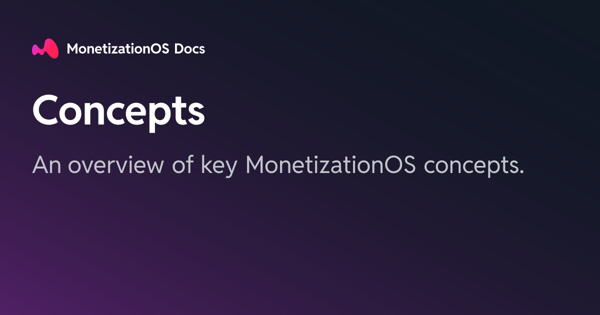 Concepts · MonetizationOS Docs