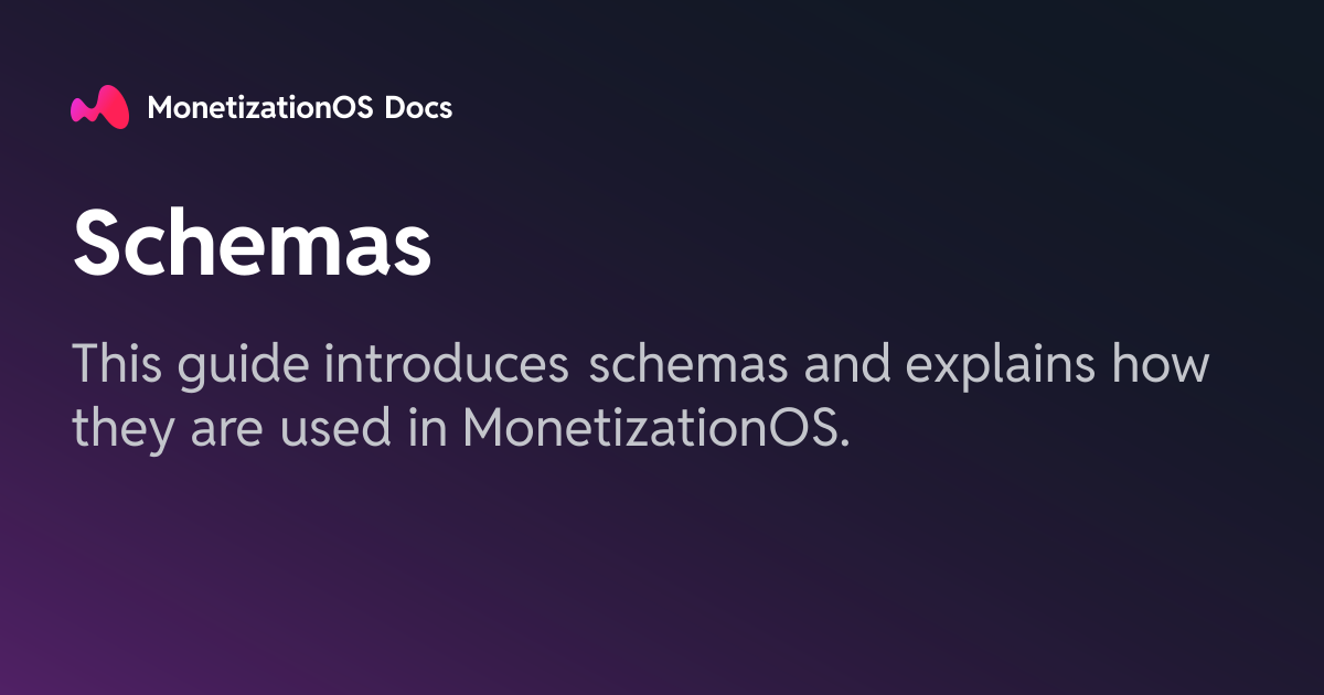Schemas · MonetizationOS Docs